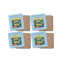 Thumbnail for The First Flight Cover - Designed Coasters design on light blue 4-pieces-set