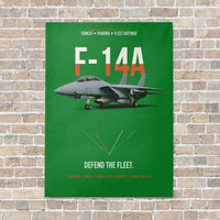 Thumbnail for F-14A Tomcat Defend The Fleet vertical canvas print - no frame - green background