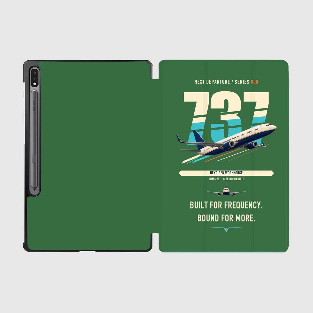 Boeing 737-800 NG design on green samsung tablet tablet case