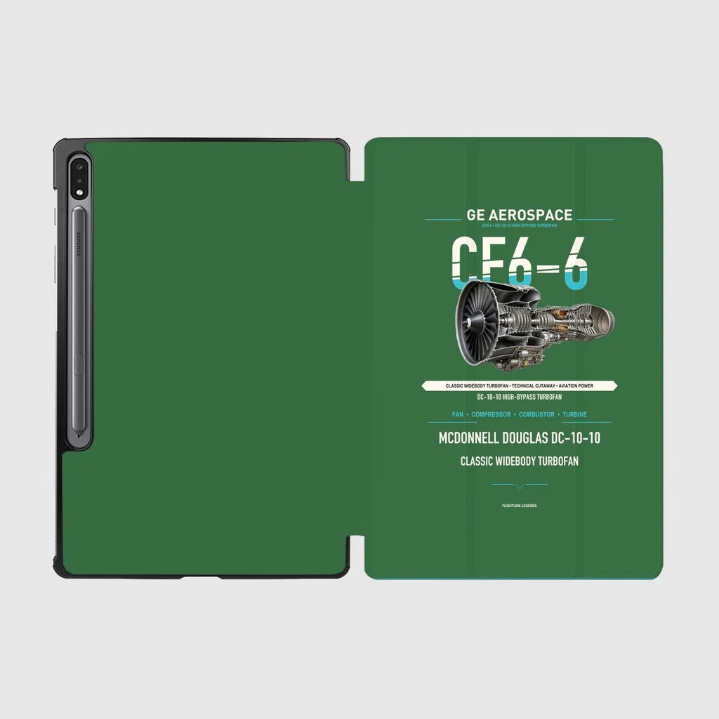 CF6-6 design on green samsung tablet tablet case