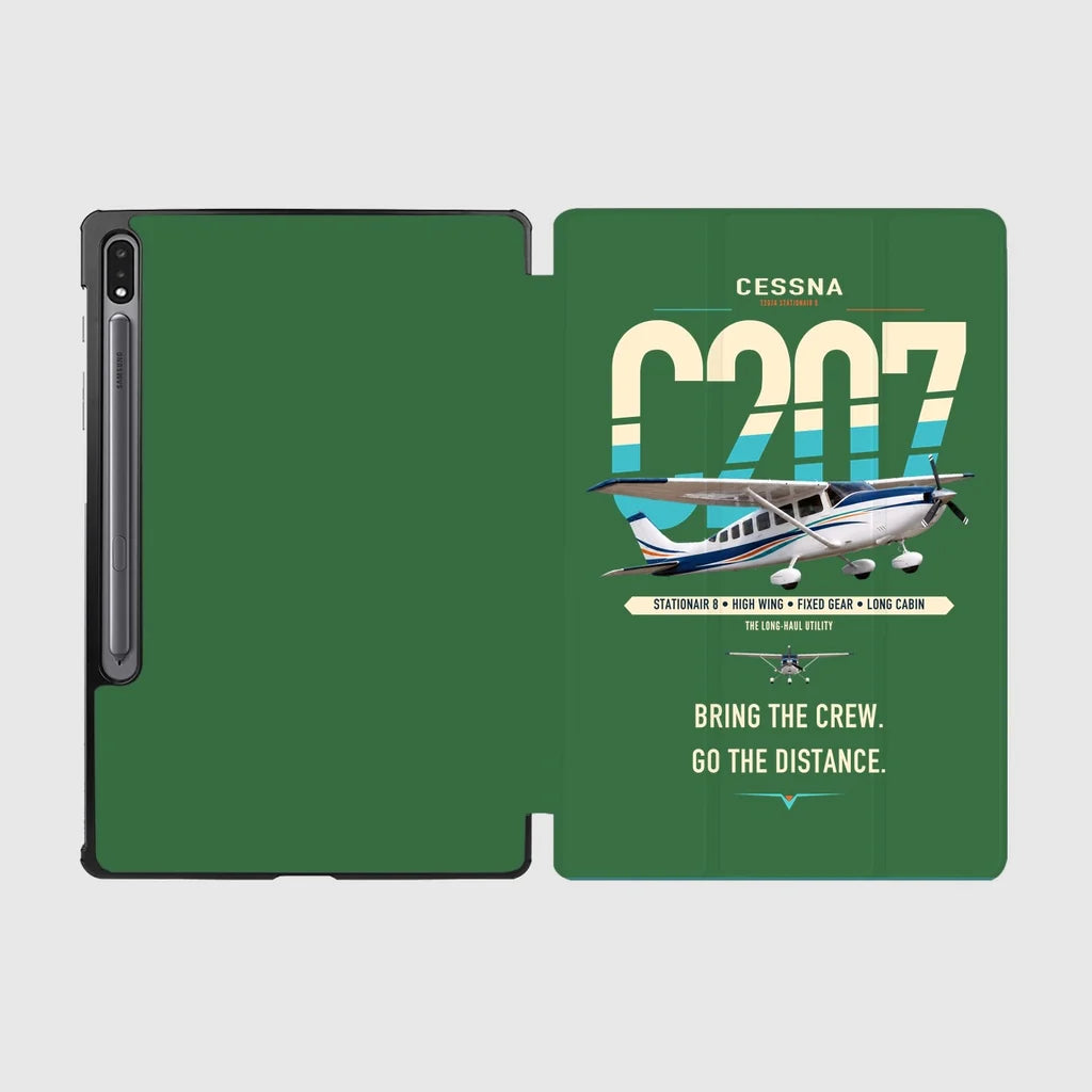 Cessna T207A Stationair 8 design on green samsung tablet tablet case