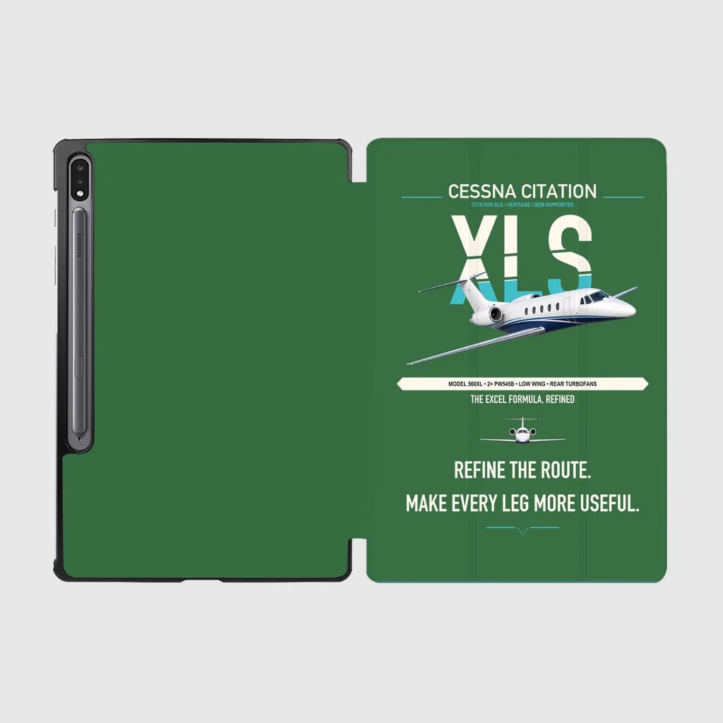 Cessna Citation XLS design on green samsung tablet tablet case