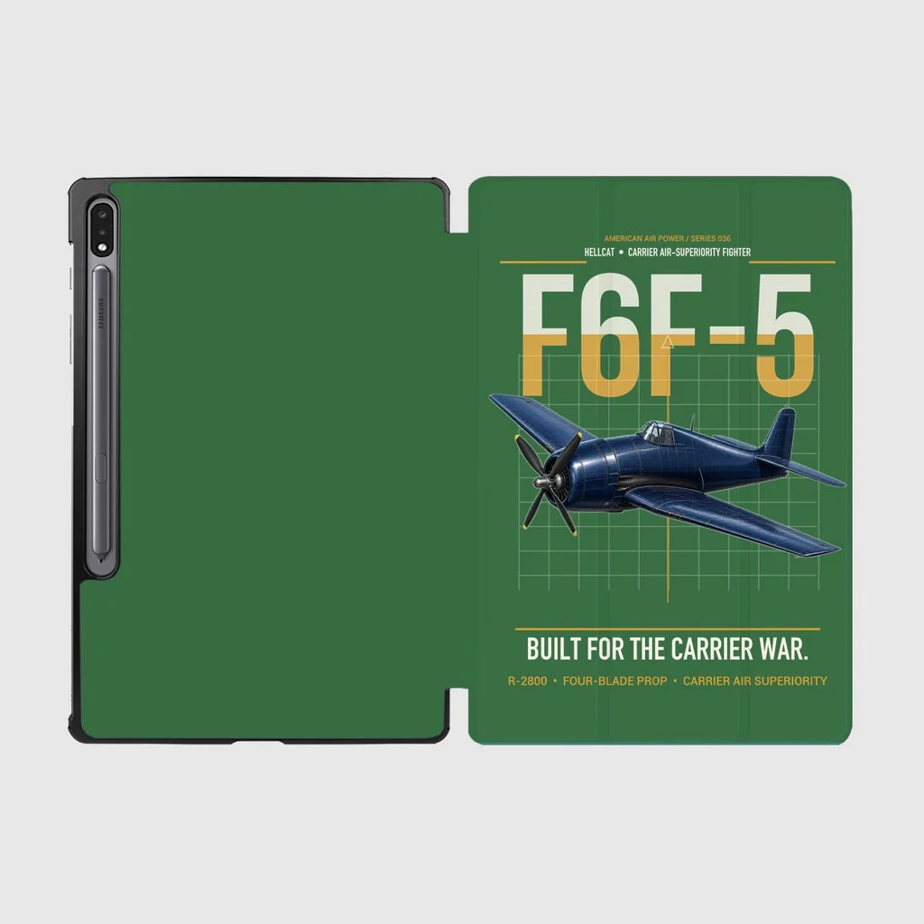 F6F-5 Hellcat design on green samsung tablet tablet case