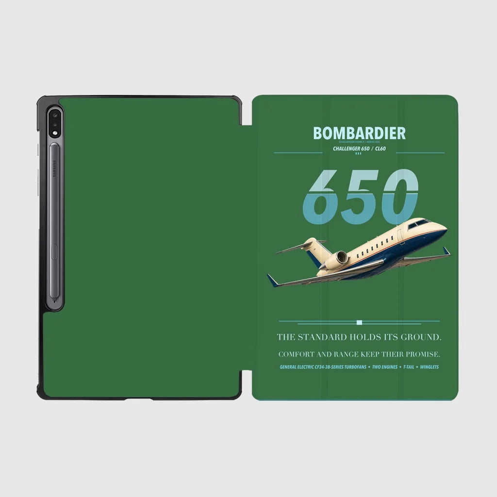 Bombardier Challenger 650 design on green samsung tablet tablet case