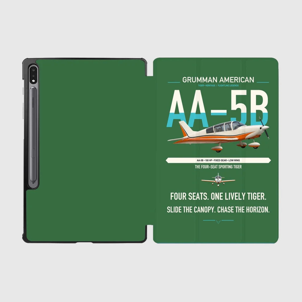 Grumman American AA-5B Tiger design on green samsung tablet tablet case