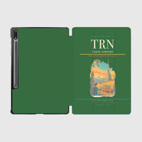 Thumbnail for Turin Airport (TRN) design on green samsung tablet tablet case
