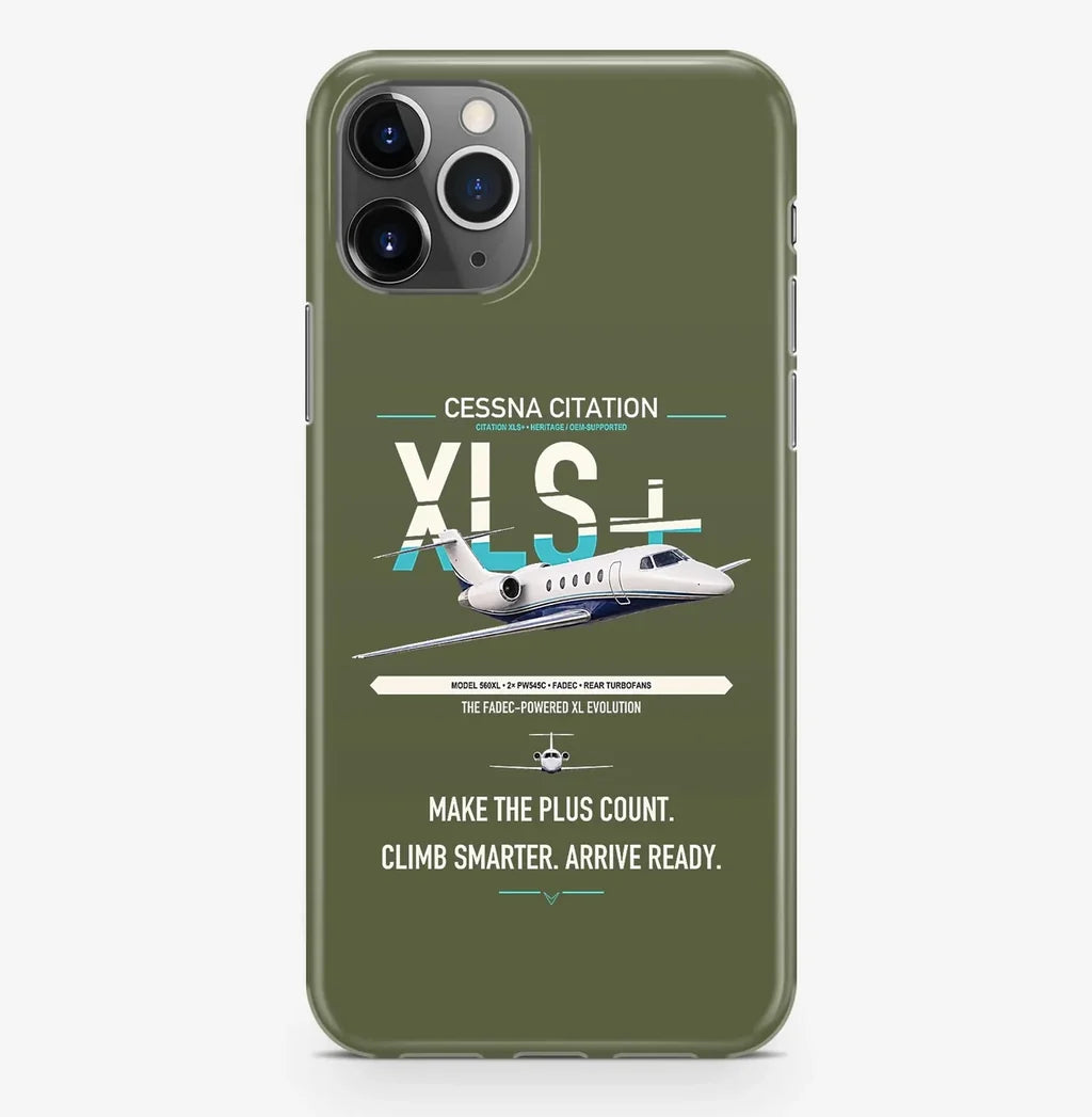 Cessna Citation XLSPlus design on green army magsafe iphone case, for iPhone Pro Max
