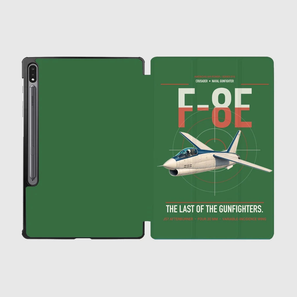 F-8E Crusader design on green samsung tablet tablet case