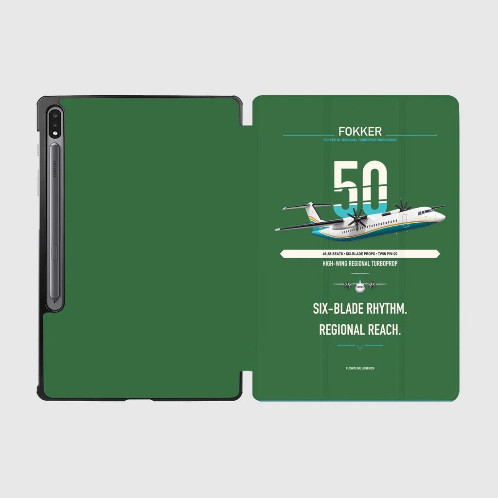 Fokker 50 design on green samsung tablet tablet case