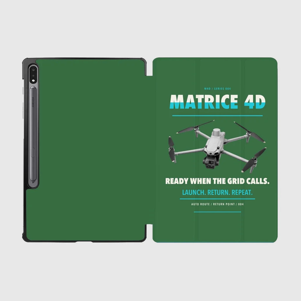 DJI Matrice 4D design on green samsung tablet tablet case