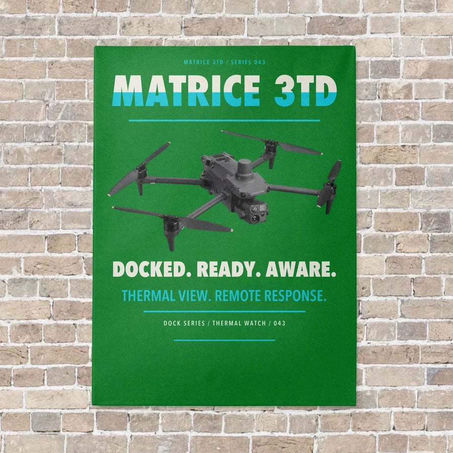 DJI Matrice 3TD vertical canvas print - no frame - green background