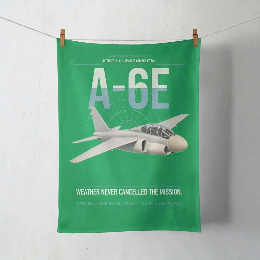 A-6E Intruder design on green towel