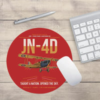 Thumbnail for Curtiss JN-4D Jenny design on red round mouse pad