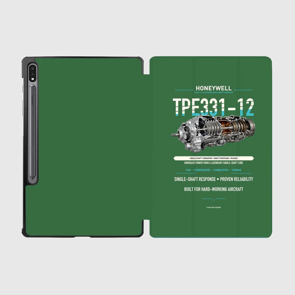 TPE331-12 design on green samsung tablet tablet case