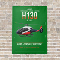 Thumbnail for Airbus H130 vertical canvas print - no frame - green background