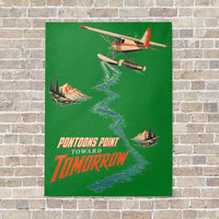 Thumbnail for Pontoons Point Toward Tomorrow vertical canvas print - no frame - green background