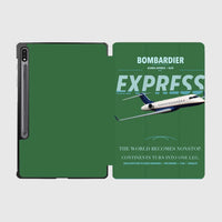 Thumbnail for Bombardier Global Express design on green samsung tablet tablet case