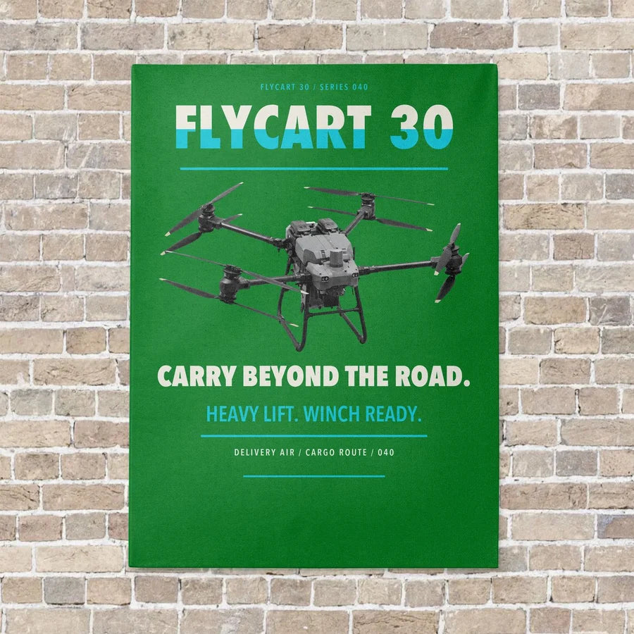 DJI FlyCart 30 vertical canvas print - no frame - green background