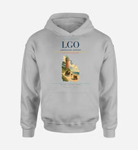 Thumbnail for Langeoog Airport (LGO) design on light gray hoodie single-side print
