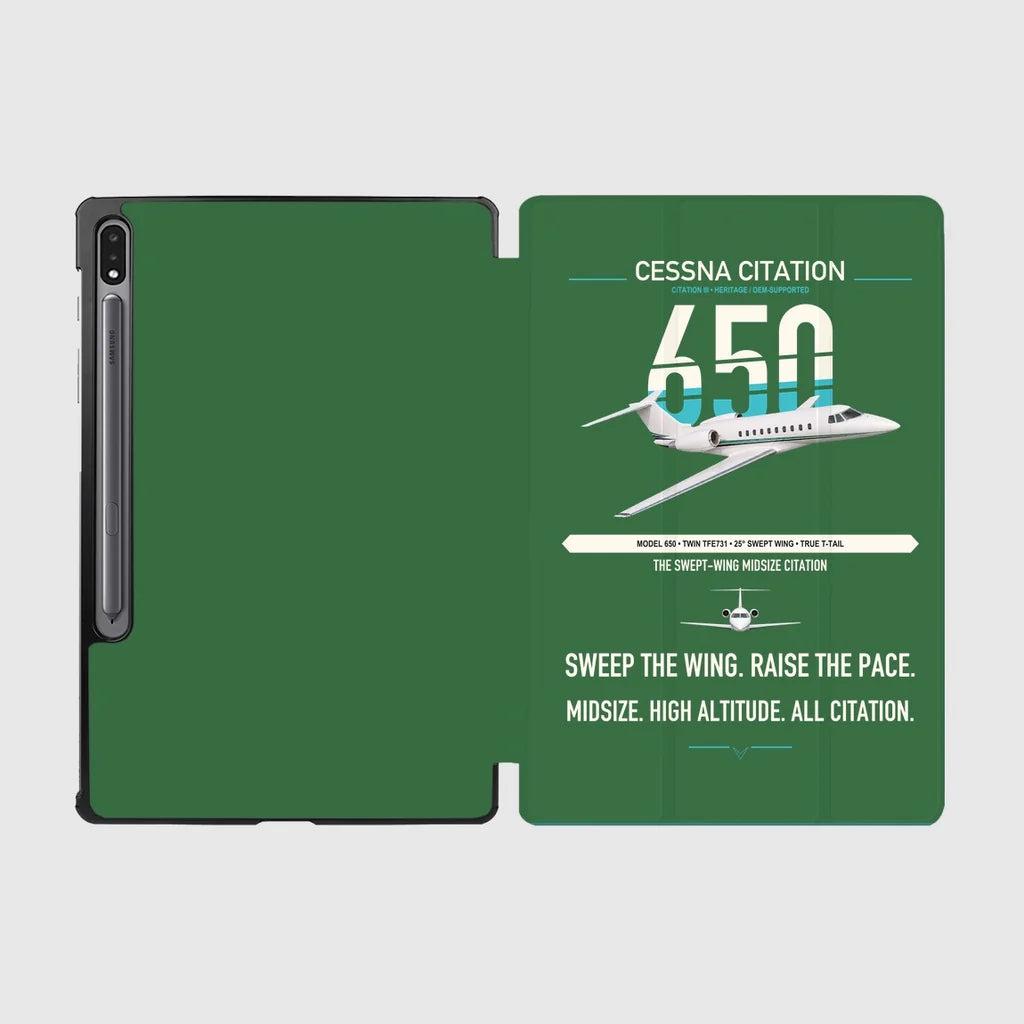 Cessna Citation 650 - Citation III design on green samsung tablet tablet case
