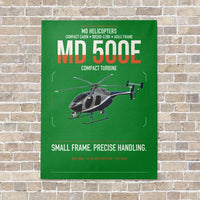 Thumbnail for MD Helicopters MD 500E vertical canvas print - no frame - green background