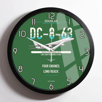 Thumbnail for Douglas DC-8-63 design on green framed wall clock