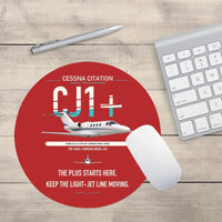 Thumbnail for Cessna Citation CJ1+ design on red round mouse pad