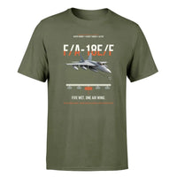 Thumbnail for F A-18E F Buddy Tanker design on green army double-side t-shirt, single-side print