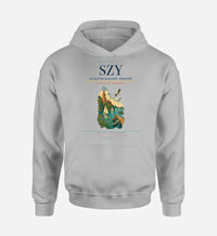 Thumbnail for Olsztyn-Mazury Airport (SZY) design on light gray hoodie single-side print