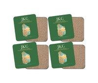 Thumbnail for Jönköping Airport (JKG) design on green 4 pieces set coaster