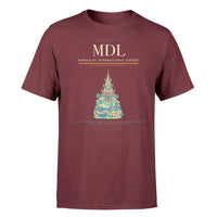 Thumbnail for Mandalay International Airport (MDL) T-Shirt single-side front print in Dark Red | mandalay-international-airport-mdl-double-side-t-shirt
