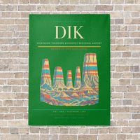 Thumbnail for Dickinson Theodore Roosevelt Regional Airport DIK vertical canvas print - no frame - green background