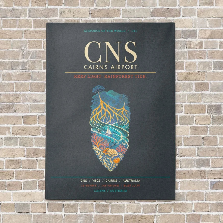 Cairns Airport CNS - Canvas Framed - Gray