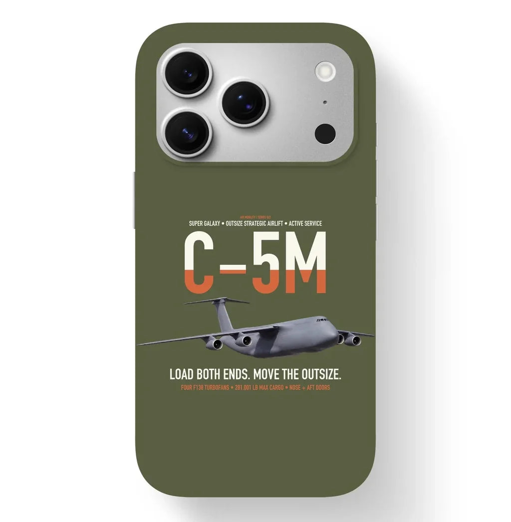 C-5M Super Galaxy design on green army magsafe iphone case, for iPhone 17 Pro
