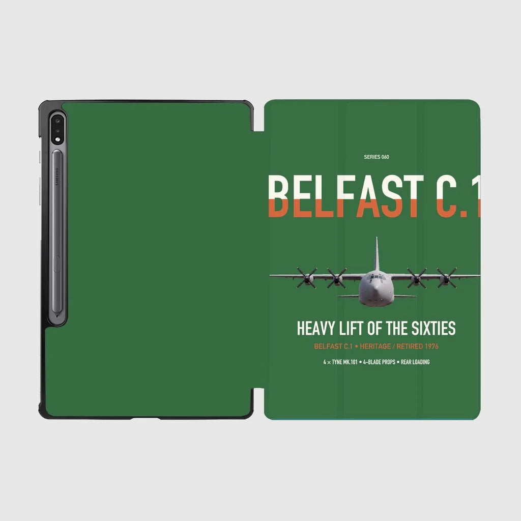 Short Belfast C.1 design on green samsung tablet tablet case