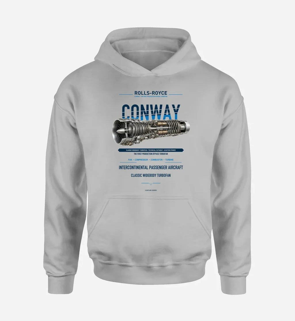 CONWAY design on light gray hoodie single side