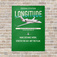Thumbnail for Cessna Citation Longitude vertical canvas print - no frame - green background