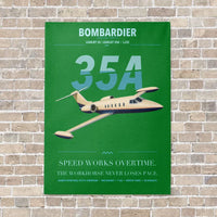 Thumbnail for Bombardier Learjet 35A vertical canvas print - no frame - green background