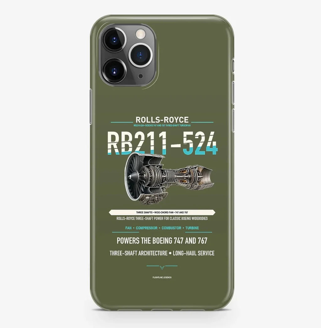 RB211-524 Case ProMax design on green army iphone case promax