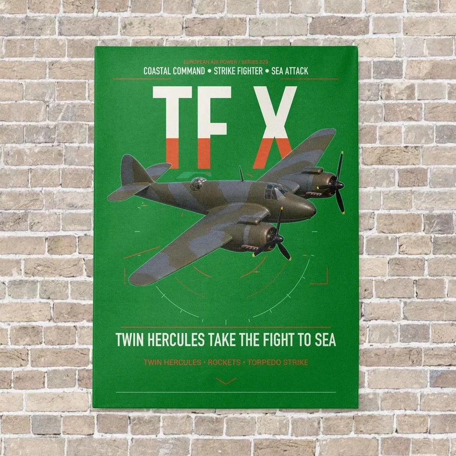 Bristol Beaufighter TF X vertical canvas print - no frame - green background