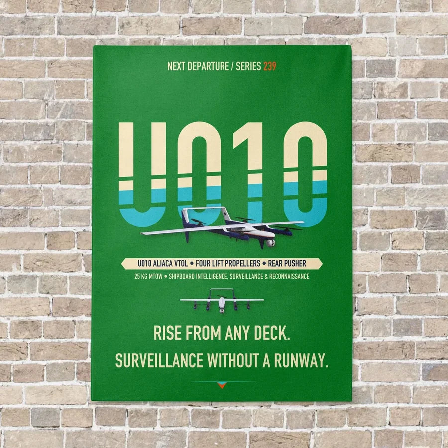 Airbus U010 Aliaca VTOL vertical canvas print - no frame - green background