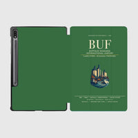 Thumbnail for Buffalo Niagara International Airport (BUF) design on green samsung tablet tablet case