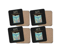 Thumbnail for Akureyri Airport AEY Coaster 4-Pieces-Set - Black