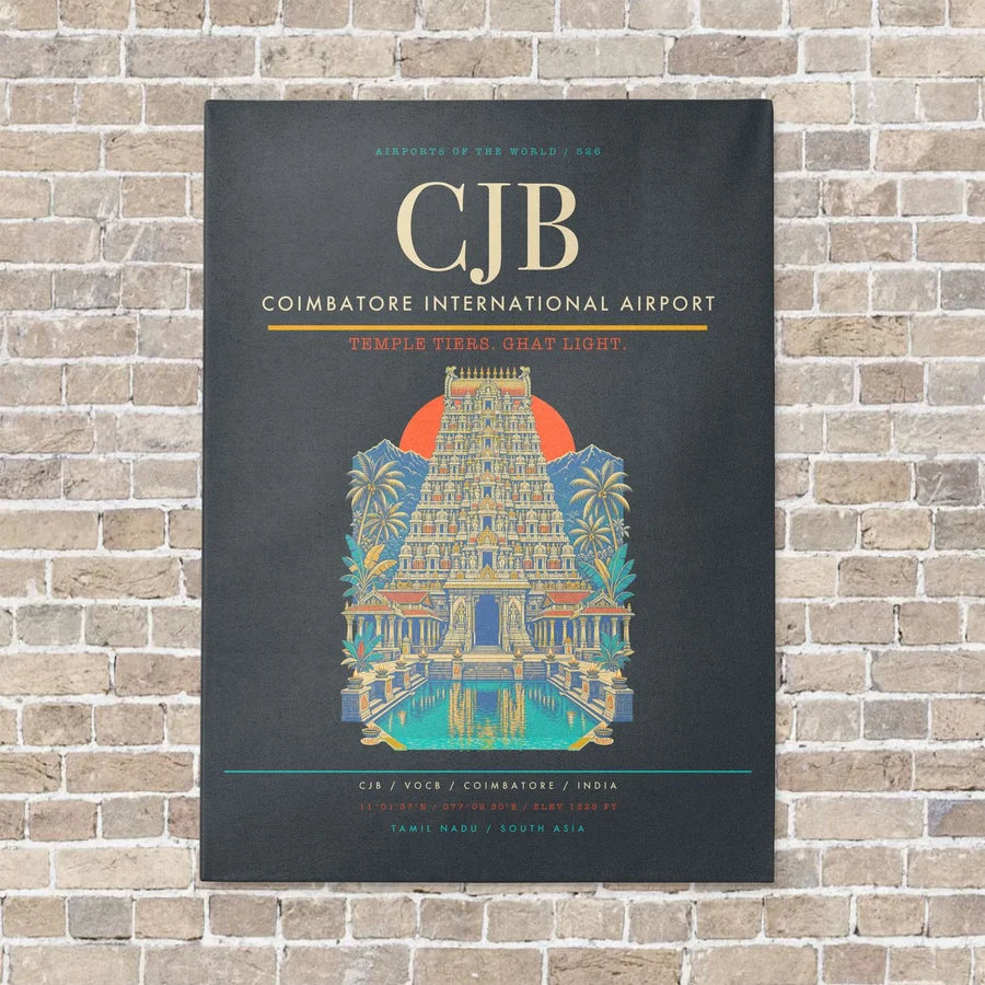 Coimbatore International Airport CJB - Canvas No Frame - Gray