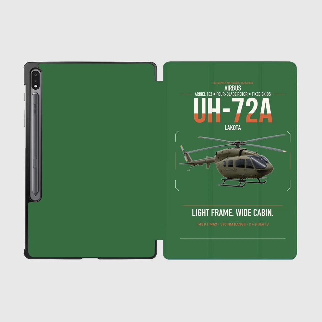 Airbus UH-72A Lakota design on green samsung tablet tablet case