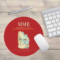 Thumbnail for Memanbetsu Airport (MMB) design on red round mouse pad