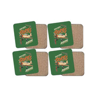 Thumbnail for Years Served Stories Airborne design on green 4 pieces set coaster