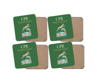 Thumbnail for Casper–Natrona County International Airport (CPR) design on green 4 pieces set coaster