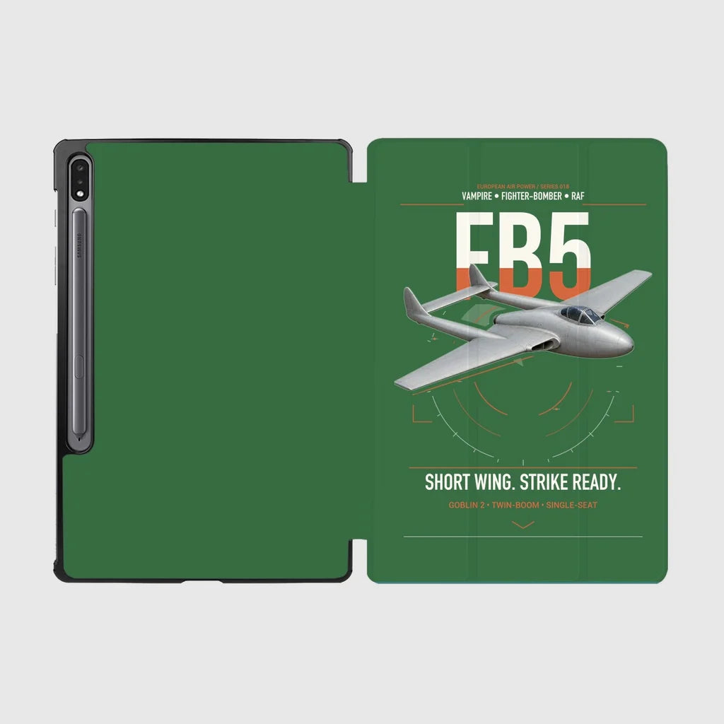 de Havilland Vampire FB5 design on green samsung tablet tablet case