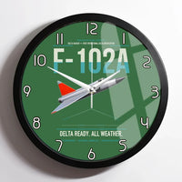 Thumbnail for F-102A Delta Dagger design on green framed wall clock